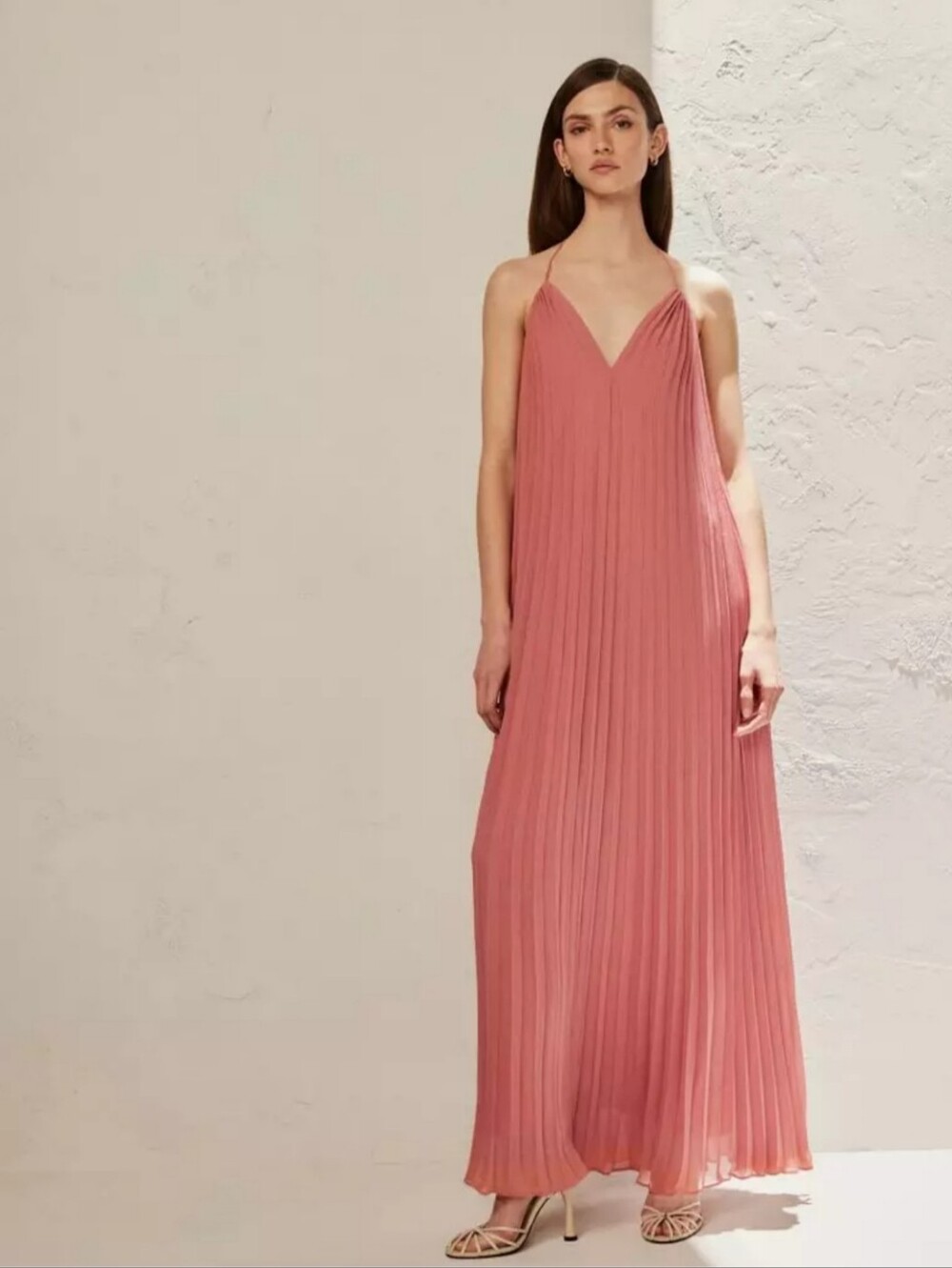 NWOT H&M Dusty Rose Pleated Maxi